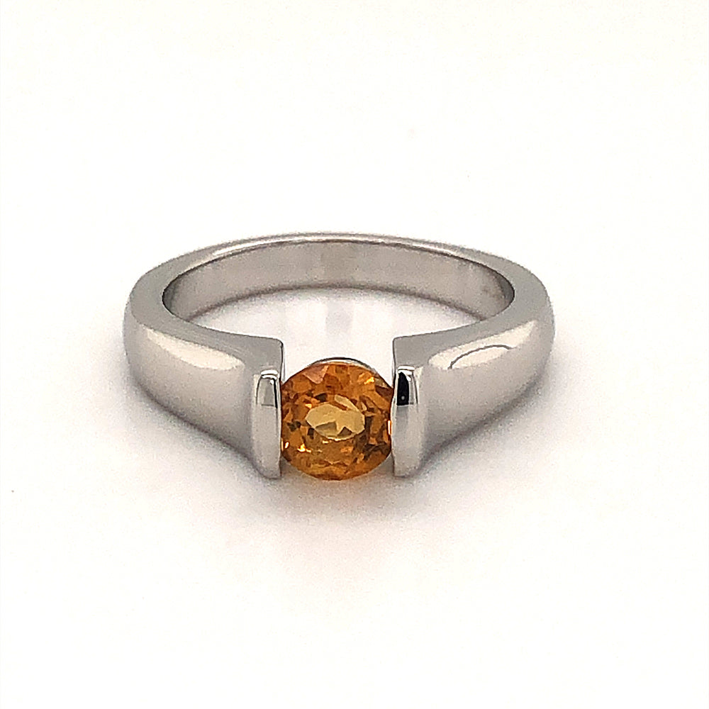 Sterling Silver Simulated Citrine Ring