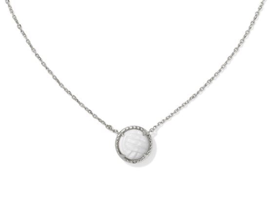 Vollyball Silver White MOP Short Pendant Necklace by Kendra Scott