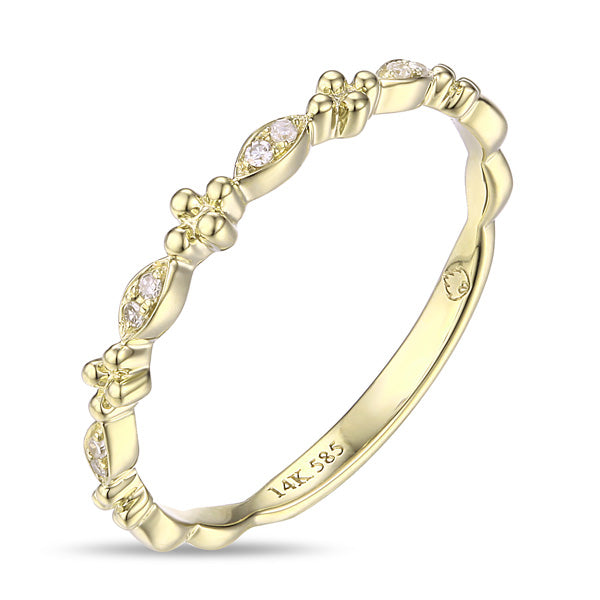 14K Yellow Gold 0.02cttw Diamond Stackable Ring