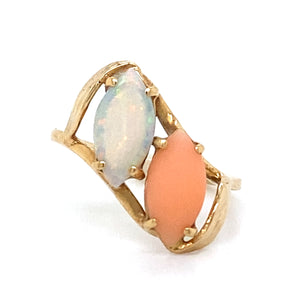 Estate Opal & Coral Ring