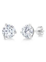 Estate 14K White Gold 1.50cttw I1 I-J Martini Prong Diamond Stud Earrings