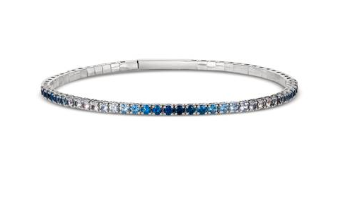 14K Vanilla Gold 2.20cttw Denim Ombre Sapphire Bangle