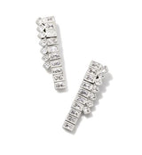 Gracie Silver White CZ Tennis Linear Earrings by Kendra Scott