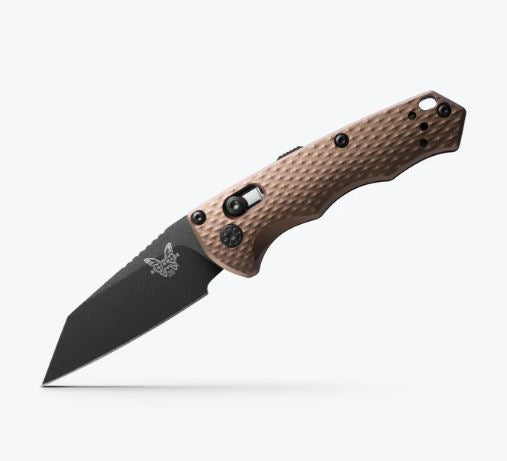 Cobalt Black Clipped Wharncliffe Blade with CPM-M4 Steel with a Flat Dark Earth Handle by Benchmade