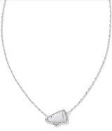 Cheer Silver White Mother of Pearl Short Pendant Necklace