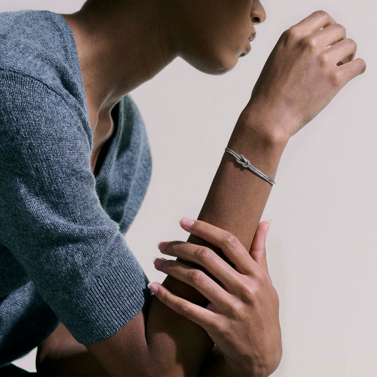 Love Knot Silver Chain Double Row Bracelet by John Hardy