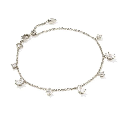 Cailin Silver White CZ Delicate Chain Bracelet by Kendra Scott