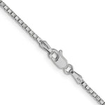 14K White Gold 1.5mm Box Chain with Lobster Clasp 22"