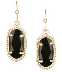 Lee Gold Plated Earring in Black by Kendra Scott