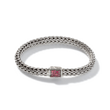 Icon Silver Reversible Birthstone Bracelet in Ruby by John Hardy