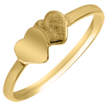14K Yellow Gold Double Heart Ring