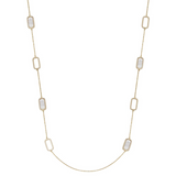 Yellow Gold Plated Sterling Silver Necklace with Mother of Pearl Accsents