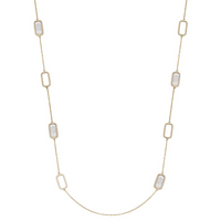 Yellow Gold Plated Sterling Silver Necklace with Mother of Pearl Accsents