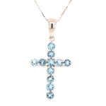 Aquamarine Cross Necklace