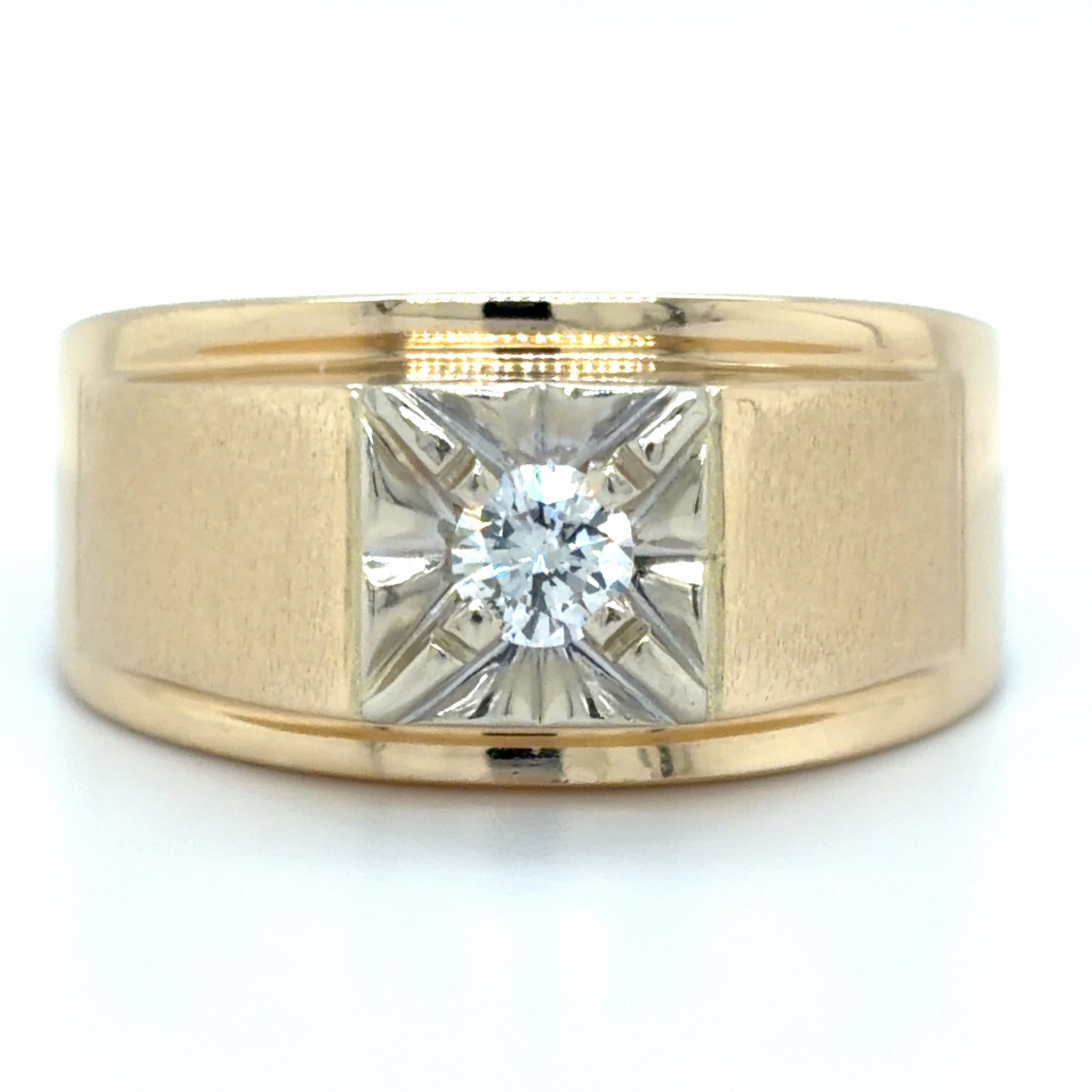 Estate Gent's Brushed & Polished Fashion Ring