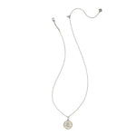 Letter L  Silver Plated Disc Reversible Necklace in Iridescent Abalone by Kendra Scott