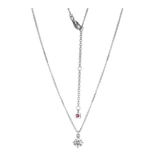 Sterling Silver Genuine Moissanite Birthstone Necklace by ELLE