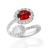 18K White Gold 1.73ct Ruby & 0.92cttw SI G-H Diamond Fashion Ring by Jewels By Jacob