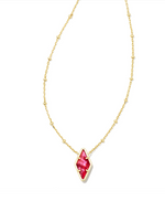 Kinsley Yellow Gold Plated Short Pendant Necklace with Raspberry Illusion by Kendra Scott