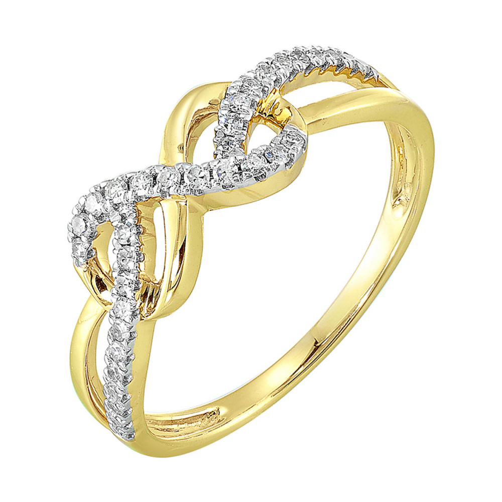 10K Yellow Gold 0.17cttw Diamond Fashion Ring