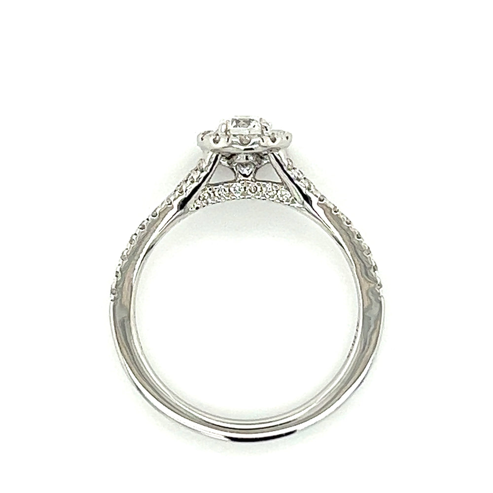 Oval Engagement Ring with Oval Lab Grown Diamond and Halo