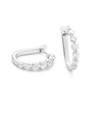 14K White Gold 0.68 Diamond Huggie Earrings