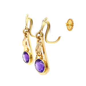 Estate Amethyst Dangle Earrings