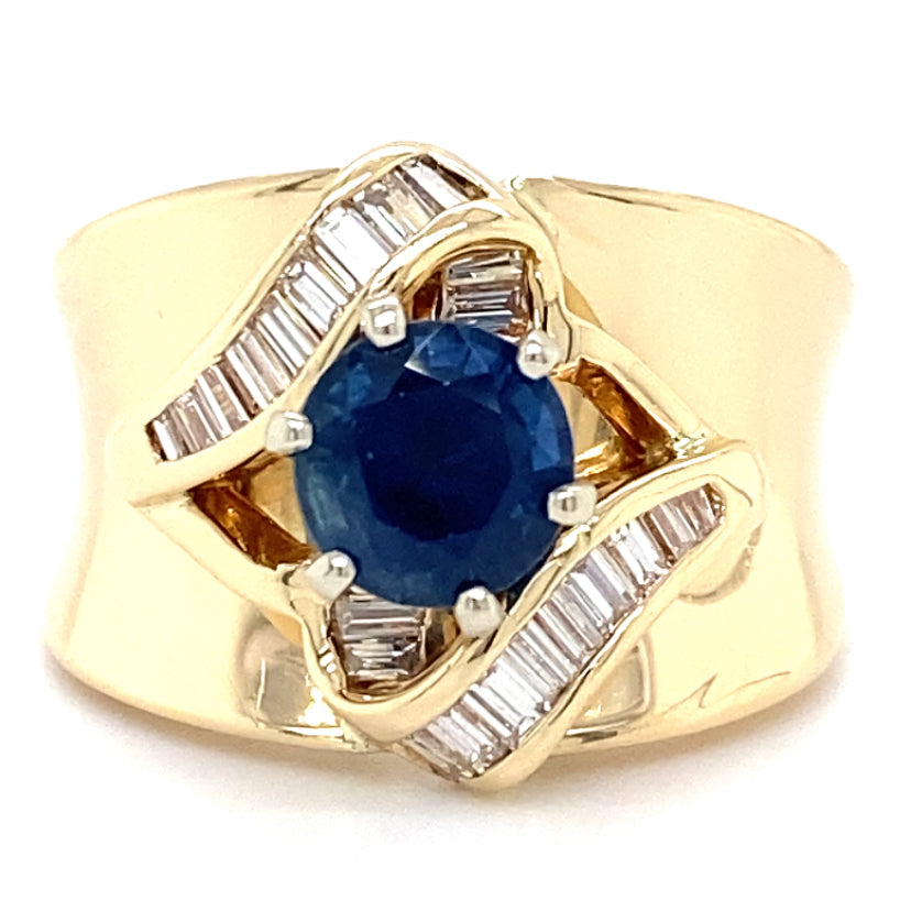 Estate Blue Sapphire Saddle Ring