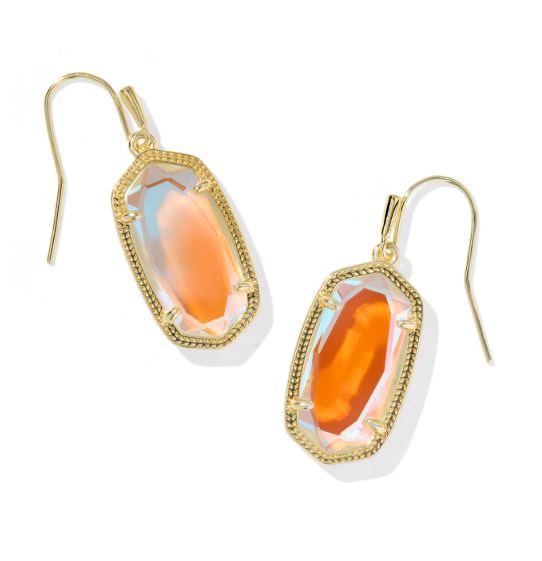 Dani Gold Plated Dichroic Glass Drop Earrings by Kendra Scott