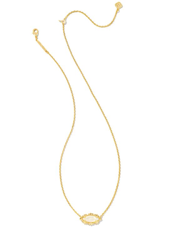 Genevieve Gold Plated Necklace in Ivory Mother of Pearl by Kendra Scott