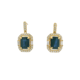 14K Yellow Gold Sapphire & Diamond Earrings by RJM