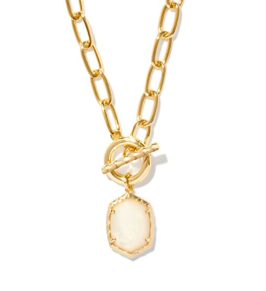 Daphne Gold Plated Ivory MOP Link & Chain Necklace by Kendra Scott