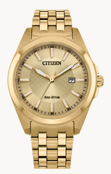 Men's Eco Drive Peyten Gold-Tone Stainless Steel Watch with Champagne Face by Citizen