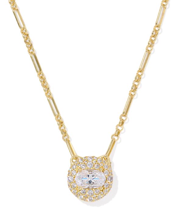 Bella Gold Plated White CZ Short Pendant Necklace by Kendra Scott