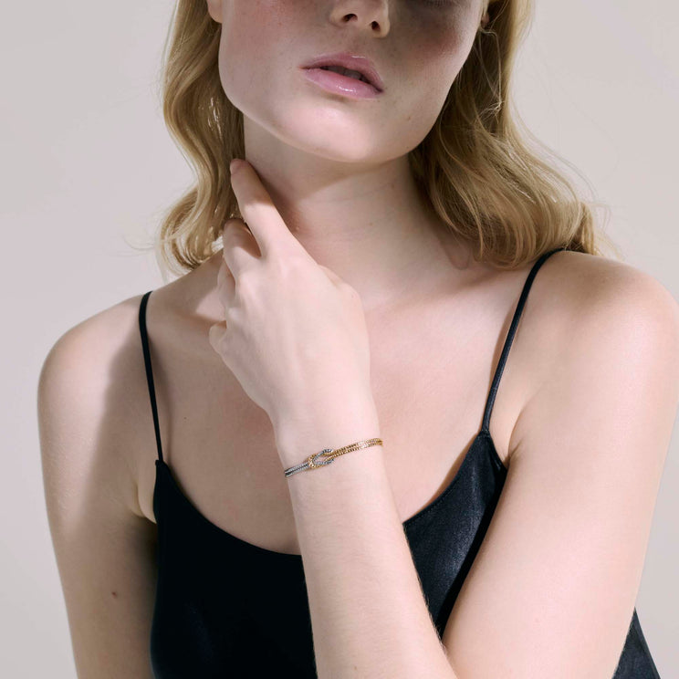 Two-Tone Classic Chain Love Knot Bracelet by John Hardy