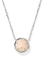 Sand Dollar Silver Natural Mother of Pearl Short Pendant Necklace