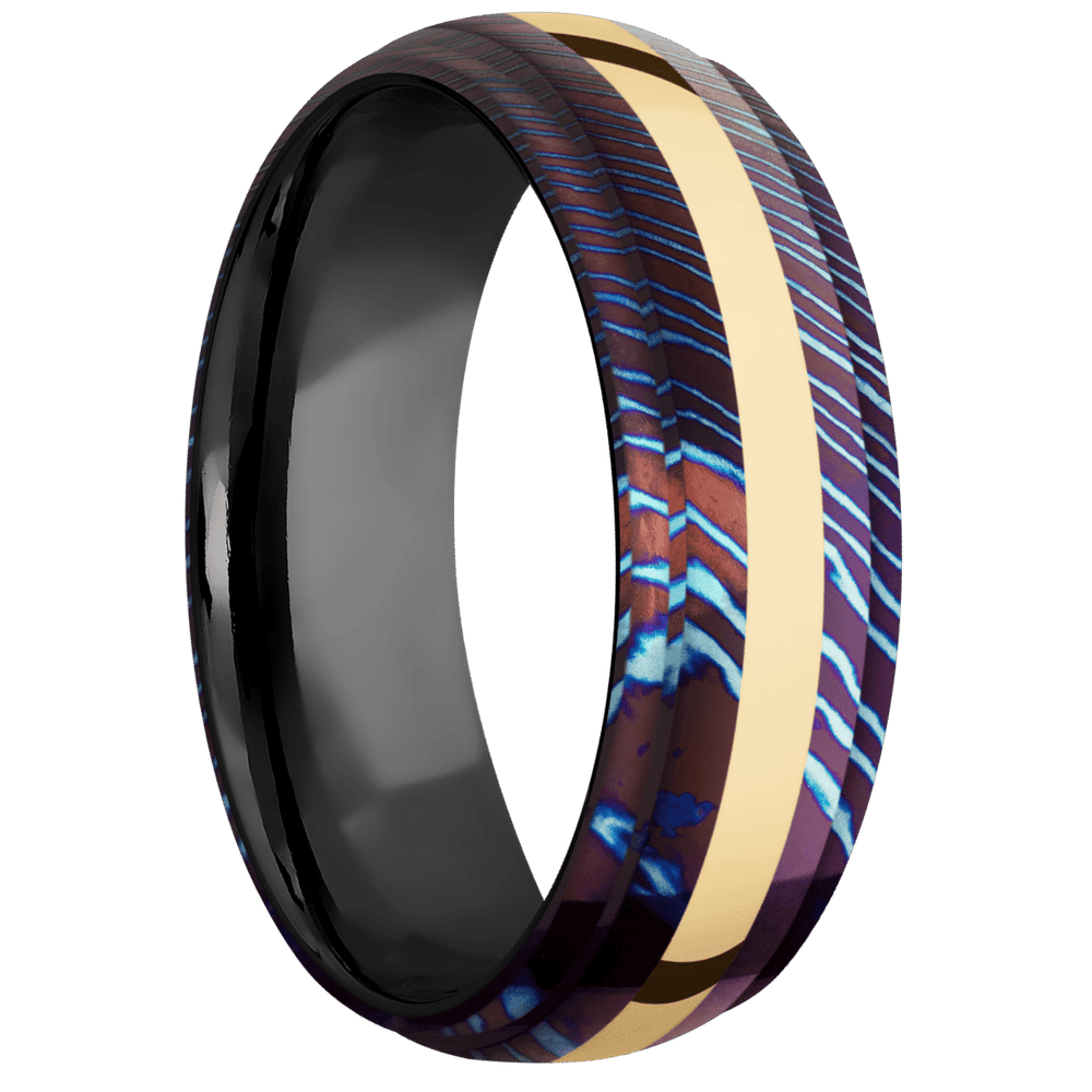 Titanium Damascus + Polish , Polish Finish + Zirconium