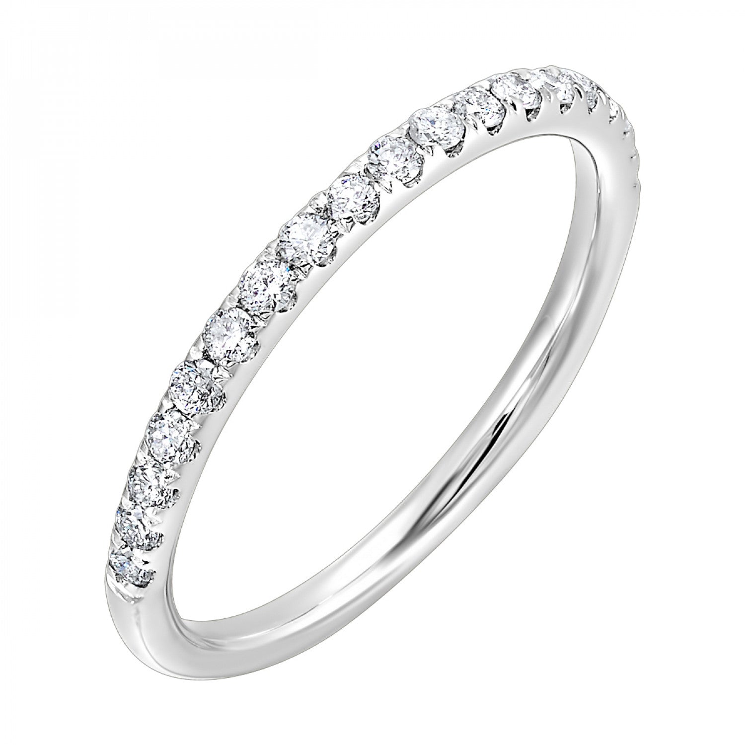 14K White Gold 0.25cttw Diamond Wedding Band