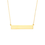 Yellow Gold Plated Engravable Bar Necklace 18"