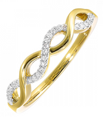 10K Yellow Gold 0.10cttw I1 G-H Diamond Fashion Ring