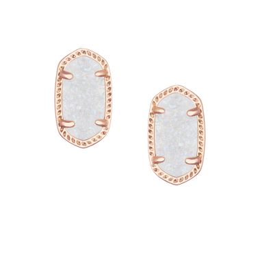 Ellie Rose Gold Plated Earrings in Iridescent Drusy by Kendra Scott