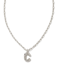 Crystal Letter C Silver White CZ Short Pendant Necklace by Kendra Scott