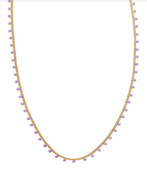 Kelsey Yellow Gold Plated Purple Enamel Strand Necklace by Kendra Scott