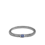 Icon Silver Small Reversible Bracelet Treated Black Sapphire & Blue Sapphire Sz M by John Hardy