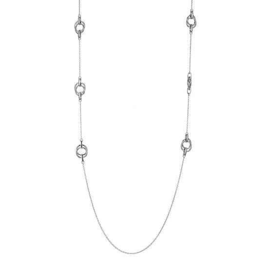 Sterling Silver Necklace with Station Interlock Circles by ELLE