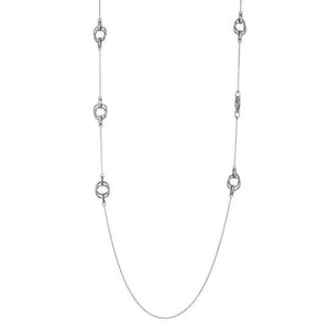 Sterling Silver Necklace with Station Interlock Circles by ELLE