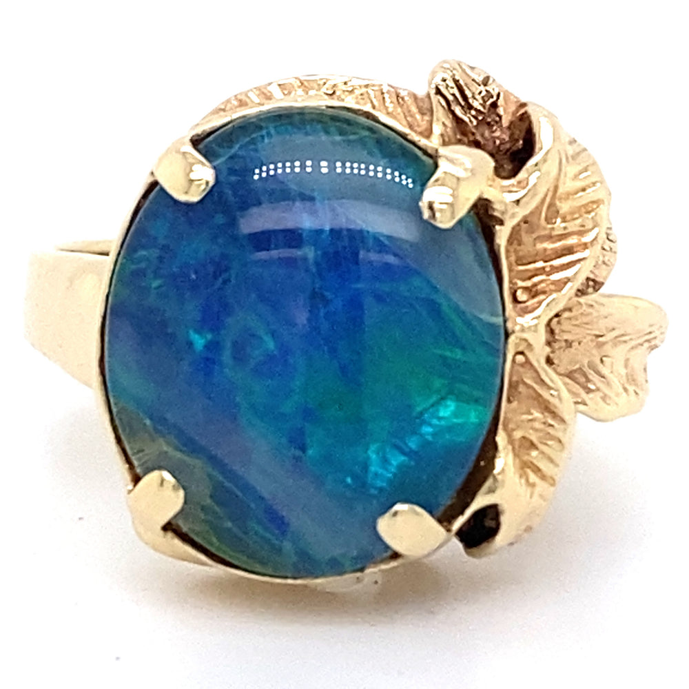 Estate Opal Leaf Ring