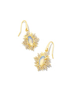 Grayson Gold Plated Sunburst Drop Earrings in Iridescent OPLT Illusion by Kendra Scott