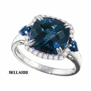 London Blue Topaz and Diamond Ring by Bellarri