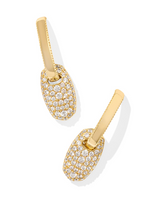 Bailey Gold Plated White Crystal Pave Huggie Earrings by Kendra Scott